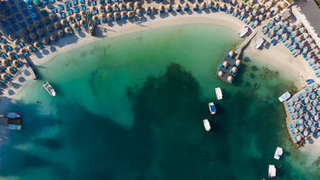 Beautiful sandy Ksamil beach in Albania.の写真素材