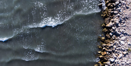 Soft wave of the sea on the sandy beach