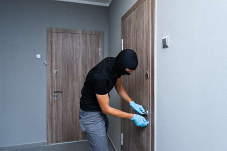 intrusion of a burglar in a house inhabitedの写真素材