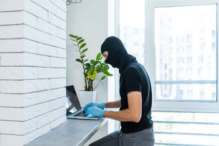 The hacker is hacking the computer. Steals information.