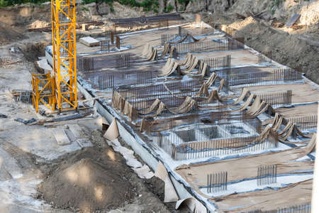 Crane and building construction siteの写真素材