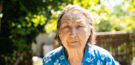 very old great-grandmother. senior old womanの写真素材