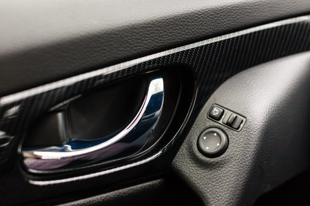Detail of new modern car interior.の写真素材