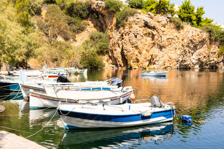 Beautiful view port of Agios Nicolas, Creteの写真素材