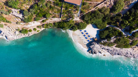 View of Gjipe beach, Albaniaの写真素材