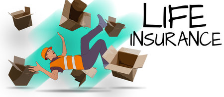 Injury at Work Insurance Colourful Illustrationの写真素材