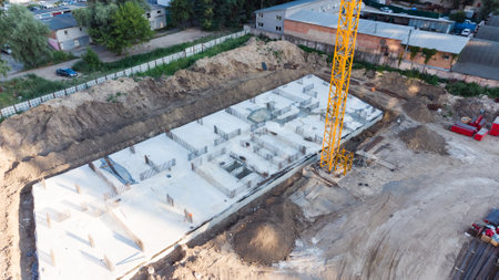 construction of a large residential complexの写真素材