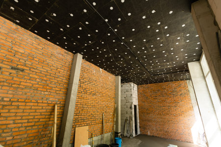 Renovation of a small business offices. Growing business, expanding business, entering to the market concept photo.の写真素材