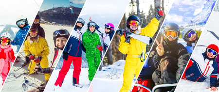 collage of family winter photosの写真素材