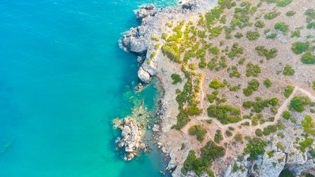 Beautiful greek seascape at sunny day. Place of Crete