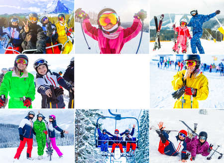 collage of family winter photosの写真素材