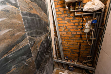 Bathroom interior renovation, construction siteの写真素材