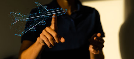 Businessman pressing data connection. High speed data connection. New modern technologies. Virtual...