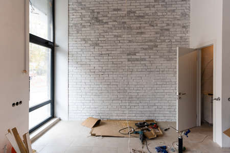 Interior of a house under construction. Renovation of an apartmentの写真素材