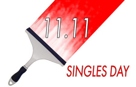 Online shopping of China, 11.11 singles day sale concept. text 11.11 singles day sale