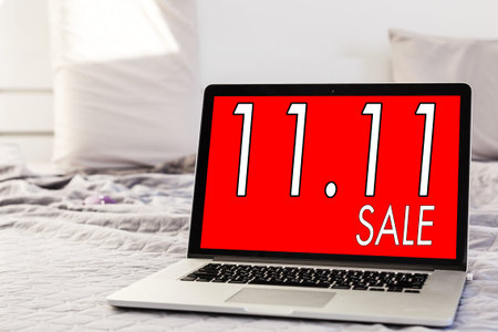 Online shopping, 11.11 single day sale concept. single day sale tag. Shopping concept.