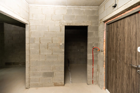 Apartment interior without finishing. apartment without renovation in a new house