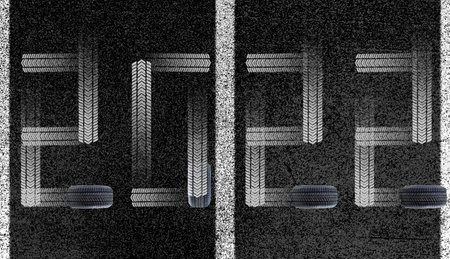 The year 2022 written in vintage backgroundの写真素材