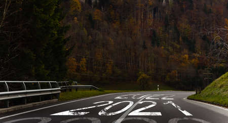 Happy new year 2022 written on isolated backgroundの写真素材