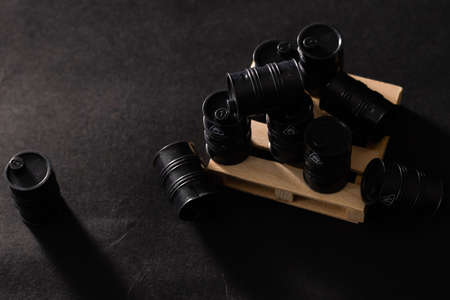 toy barrels mockup. Growth of the world prices for oil.の写真素材