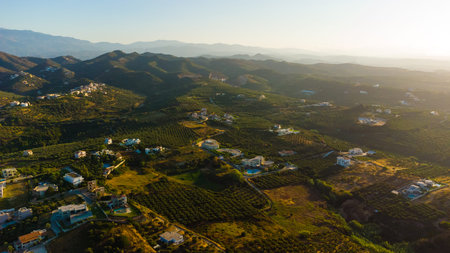 Amazing aerial view of island on Crete, Greece.の写真素材