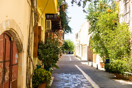 Rethymno Greece Crete. Walk around the old resort town Rethymno in Greece. Architecture and...