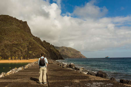 Landscape with Las Teresitas beach, Tenerife, Canary Islands, Spainの写真素材