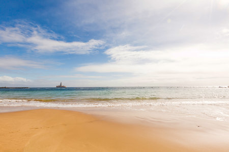 beach background, sand and oceanの写真素材