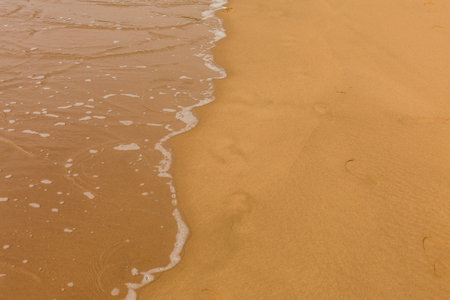 Perfect sandy beach in hot summer day