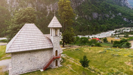 Theth National Park. Shkoder County, Albania. landscape in the central part of Albanian Alps.の写真素材