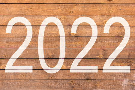 The year 2022 written in vintage background