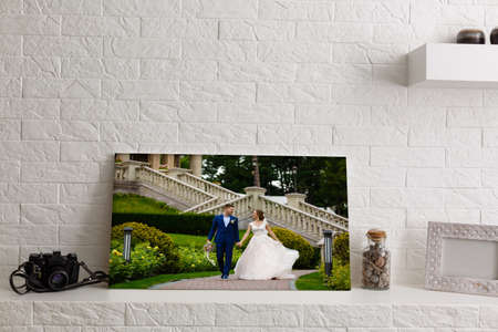 Wedding picture with young coupleの写真素材