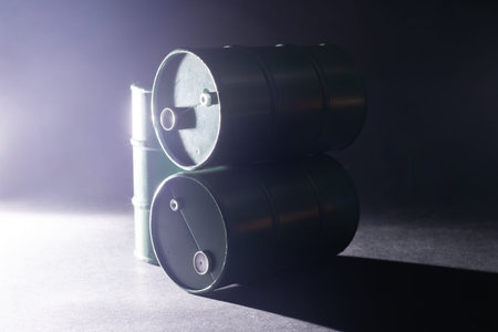 tin barrels digitally generated, canister, aluminium cask, petroleum storage packaging