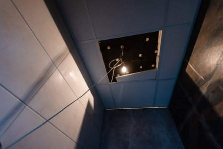 Ceiling and lighting inside office building.