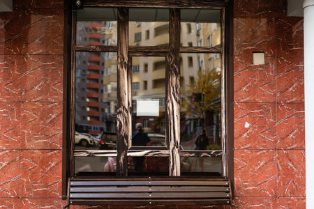 Texture of a modern window on the wall