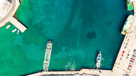 boat pier in Agios Nikolaos, Crete, Greece.