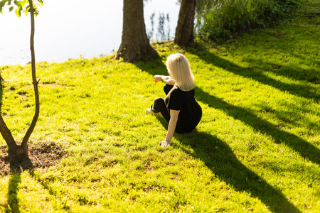 One person enjoying the view from park