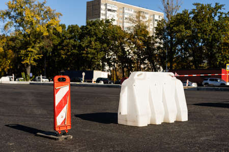 Close-up asphalt at the road under construction.の写真素材
