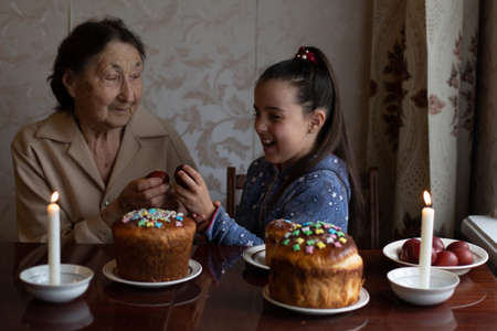 Senior woman celebration easter concept.の写真素材