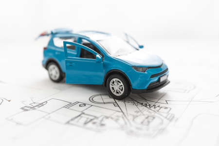 Picture of the concept of installment payments car rentals via credit card systems or online.の写真素材