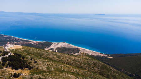 Beautiful beach for a holiday in Albania. Adriatic Sea.の写真素材