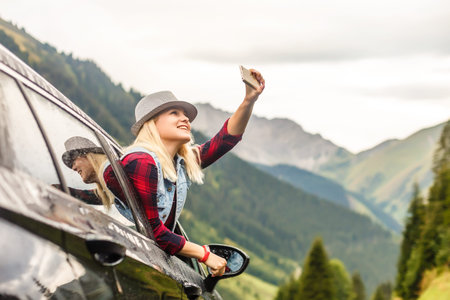 cars with bicycles in the mountains