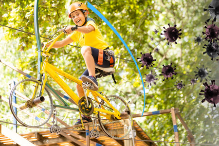 Stronger immunity - better disease resistance. children surrounded by viruses