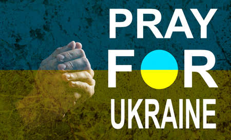 ukraine crisis concept illustration in ukraine flag colorsの写真素材