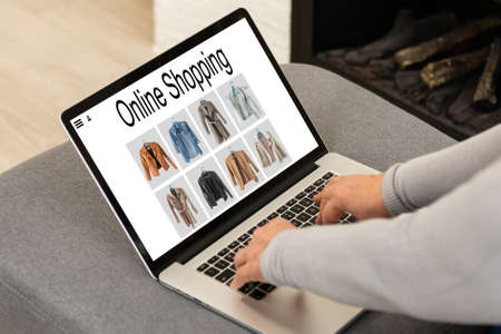 Online Shopping Website on Laptop.  Digital Payment gatewayの写真素材