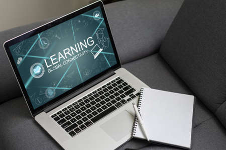 E-learning Education Internet Technology Webinar Online Courses concept.の写真素材
