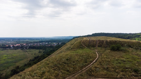 Extensive rural landscape with patches of fields, orchards and hedges