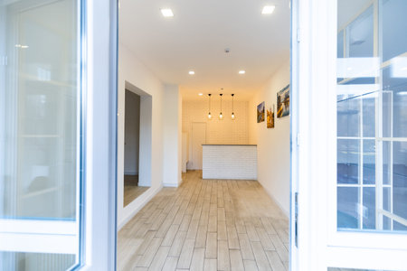 Reception desk in a corridor in a small office
