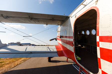 light aircraft returning to land after dropping