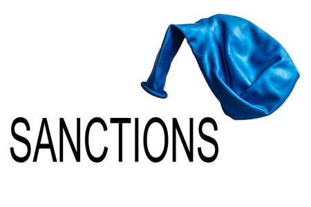 Sanctions. Isolated on white background. Business. Politics Economyの写真素材